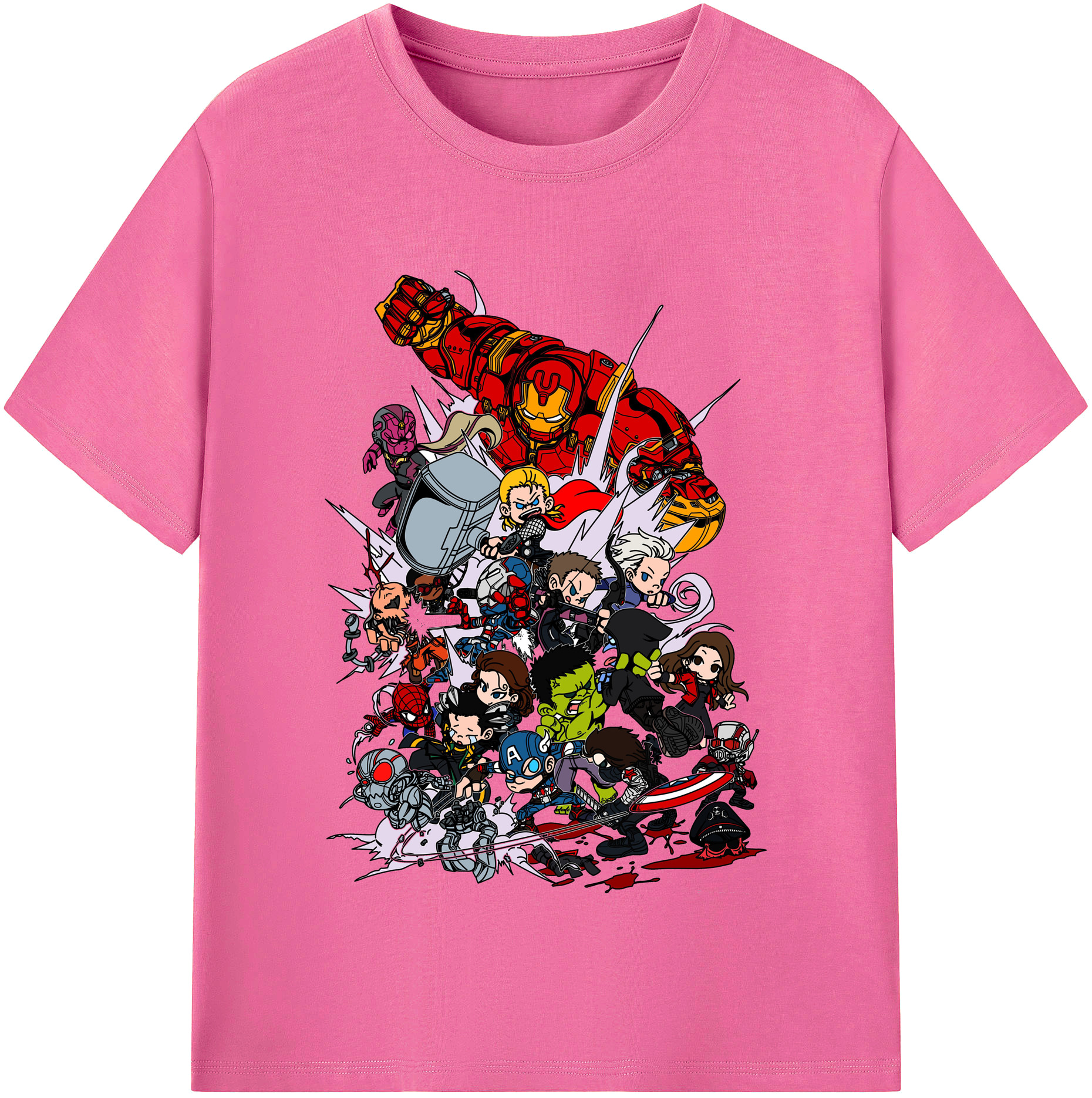 （画像用） アベンジャーズ The Avengers レディースカジュアルプリントTシャツ（綿100％）